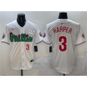 Philadelphia Phillies #3 Bryce Harper White Phanatic Limited Stitched Jersey