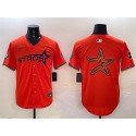 Houston Astros Team Big Logo Orange 2025 City Connect With Texas Patch Limited Stitched Jersey