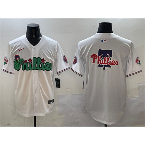 Philadelphia Phillies Team Big Logo White Phanatic Limited Stitched Jersey
