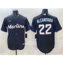 Miami Marlins #22 Sandy Alcantara Black Cool Base Stitched Jersey
