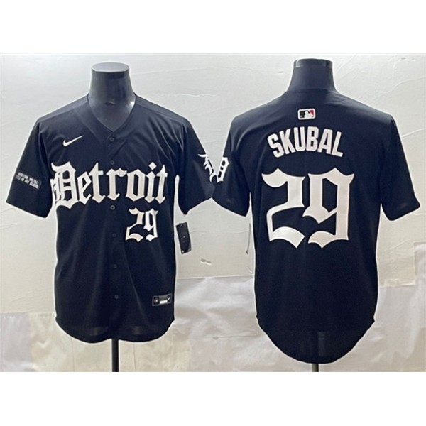 Detroit Tigers #29 Tarik Skubal Black 'Motor Gothic Edition' Vapor Premier Limited Stitched Jersey