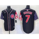 Chicago Cubs #7 Dansby Swanson Black 2025 Independence Day Vapor Premier Limited Stitched Jersey