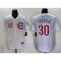 Chicago Cubs #30 Kyle Tucker White Pinstripe 2nd Alternate Limited Stitched Jersey