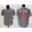 Chicago Cubs #27 鈴木誠也 Gray Limited Stitched Jersey