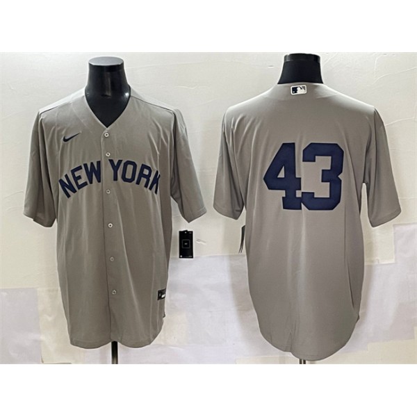 New York Yankees #43 Jonathan Loáisiga Gray Cool Base Stitched Jersey