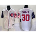 Chicago Cubs #30 Kyle Tucker White 2025 Independence Day Vapor Premier Limited Stitched Jersey