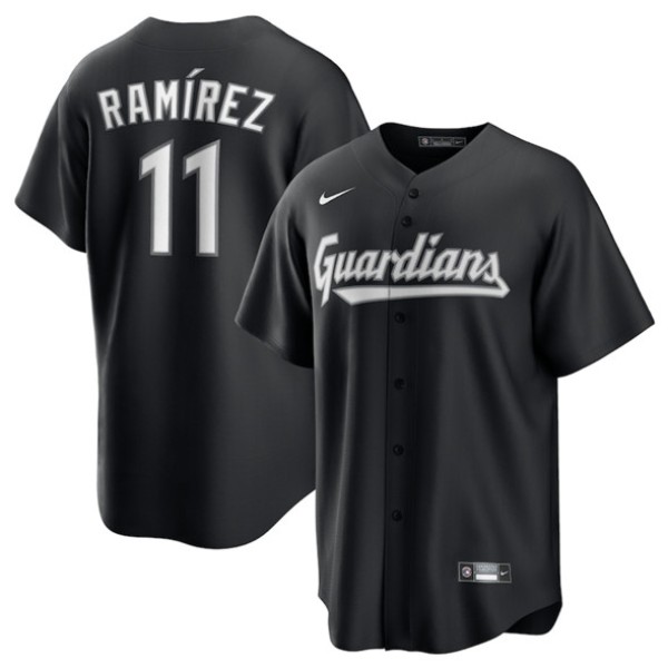 Cleveland Guardians #11 José Ramírez Black Lights Out Limited Stitched Jersey