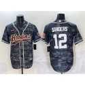 Cleveland Browns #12 Shedeur Sanders Gray Camo With Patch Cool Base Stitched Jersey