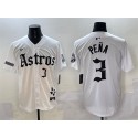 Houston Astros #3 Jeremy Pena White Gothic 'Houston Born Barrio Raised' Limited Stitched Jersey