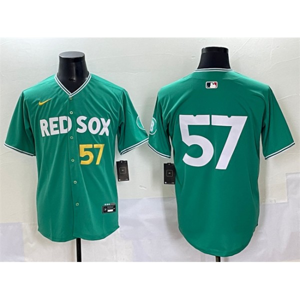 Boston Red Sox #57 Greg Weissert Green 2025 City Connect Limited Stitched Jersey