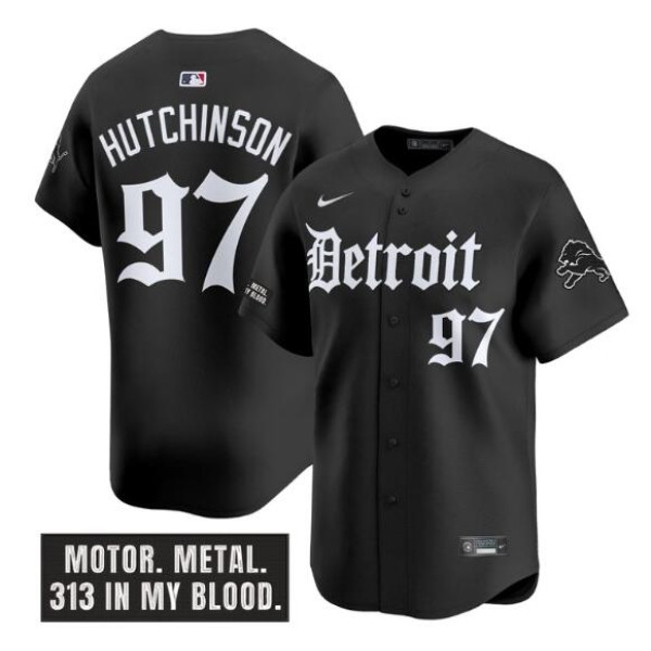 Detroit Lions #97 Aidan Hutchinson Black 'Motor Gothic Edition' Vapor Premier Limited Stitched Jersey