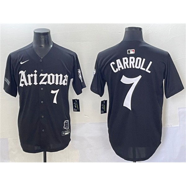 Arizona Diamondbacks #7 Corbin Carroll Black 'Gothic Desert Fang Edition' Vapor Limited Stitched Jersey