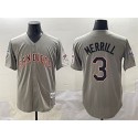 San Diego Padres #3 Jackson Merrill Gray Fashion Throwback With Patch Cool Base Stitched Jersey