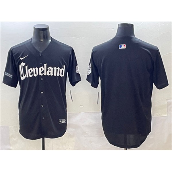 Cleveland Guardians Blank Black Gothic Vapor Premier Limited Stitched Jersey