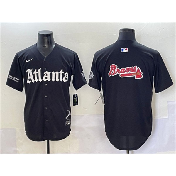 Atlanta Braves Black Team Big Logo Gothic South x Outkast Edition Vapor Limited Stitched Jersey