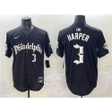 Philadelphia Phillies #3 Bryce Harper Black Gothic Vapor Limited Stitched Jersey