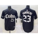 Chicago Cubs #23 Ryne Sandberg Black 'Gothic North Side Edition' Vapor Premier Limited Stitched Jersey