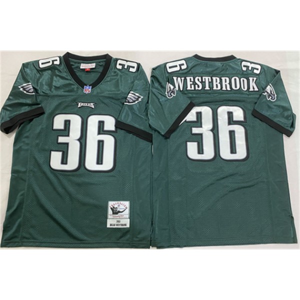 Philadelphia Eagles #36 Brian Westbrook Green Throwback Football Stitched Jersey