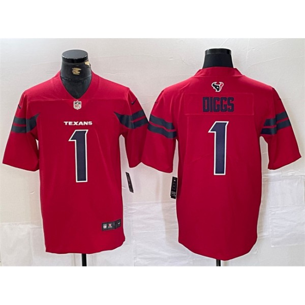Houston Texans #1 Stefon Diggs Red Vapor Untouchable Stitched Football Jersey