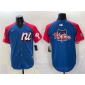 National League Philadelphia Phillies Team Big Logo Blue Red Alternate 2025 All-Star Edition Limited Stitched Jersey