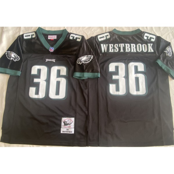 Philadelphia Eagles #36 Brian Westbrook Black Throwback Stitched Football Jersey