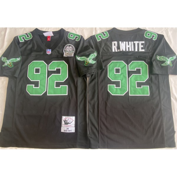 Philadelphia Eagles #92 Reggie White Black Throwback Stitched Football Jersey