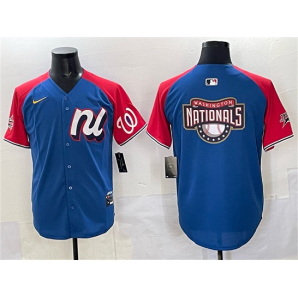 National League Washington Nationals Team Big Logo Blue Red Alternate 2025 All-Star Edition Limited Stitched Jersey