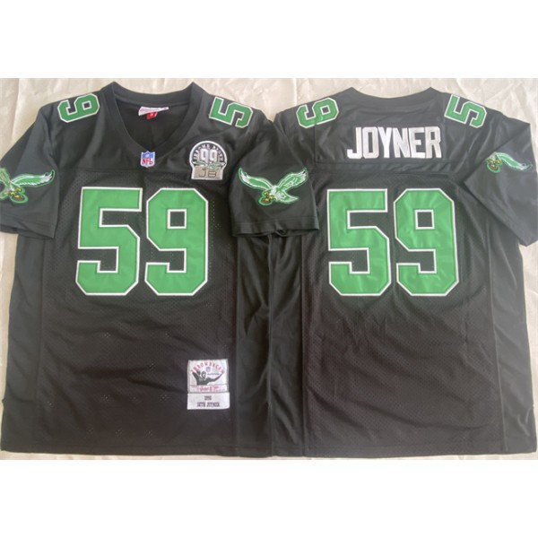Philadelphia Eagles #59 Seth Joyner Black Throwback Stitched Football Jersey