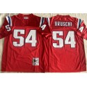 New England Patriots #54 Tedy Bruschi Red Throwback Stitched Football Jersey