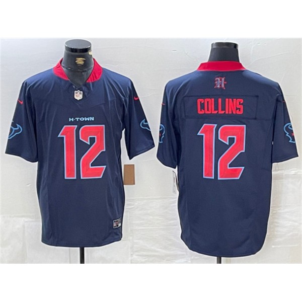 Houston Texans #12 Nico Collins Navy 2nd Alternate F.U.S.E. Vapor Limited Football Stitched Jersey