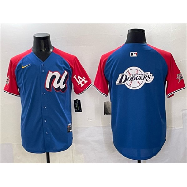 National League Los Angeles Dodgers Team Big Logo Blue Red Alternate 2025 All-Star Edition Limited Stitched Jersey