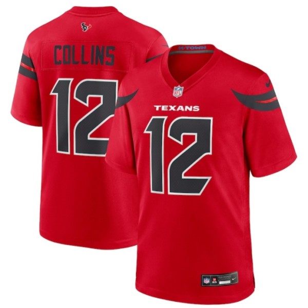 Houston Texans #12 Nico Collins Red Alternate Vapor Limited Football Stitched Jersey