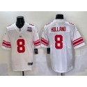 New York Giants #8 Jevon Holland White 2025 With 100th Season Patch Vapor Untouchable Limited Stitched Jersey