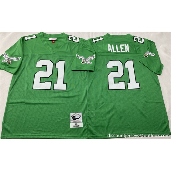 Philadelphia Eagles #21 Eric Allen Kelly Green Throwback Stitched Football Jersey