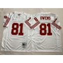 New York Giants #81 Terrell Owens White Throwback Stitched Football Jersey