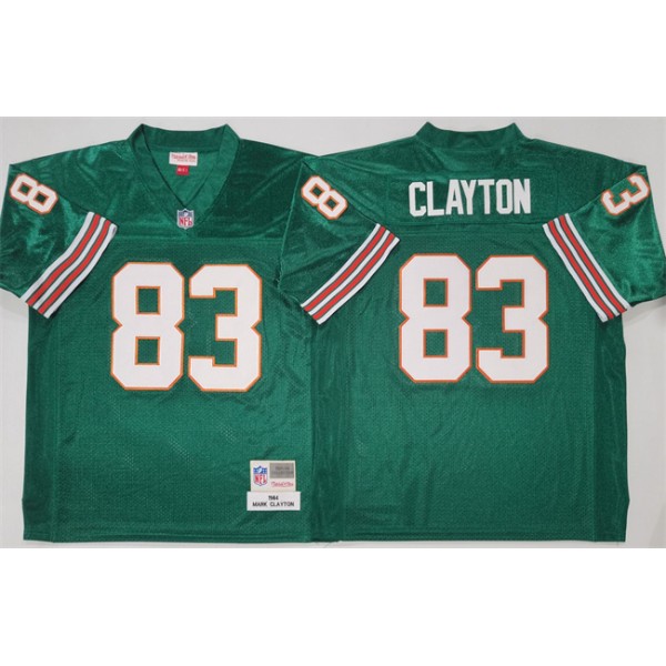 Miami Dolphins #83 Mark Clayton Aqua Throwback Stitched Football Jersey