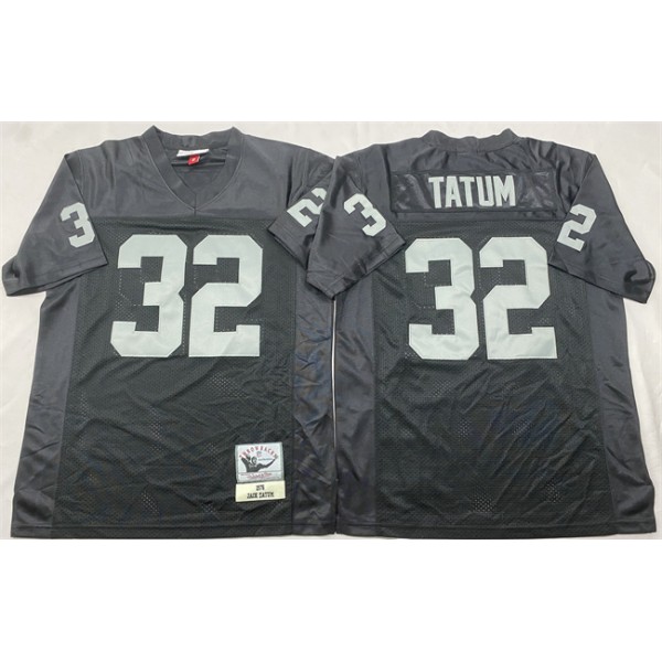 Las Vegas Raiders #32 Jack Tatum Black Throwback Stitched Football Jersey