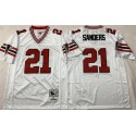 Atlanta Falcons #21 Deion Sanders White Throwback Stitched Football Jersey