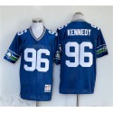 Seattle Seahawks #96 Cortez Kennedy Blue Throwback Football Stitched Jersey