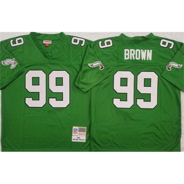 Philadelphia Eagles #99 Jerome Brown Kelly Green Throwback Football Stitched Jersey