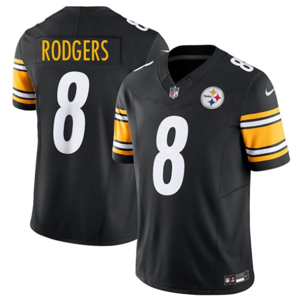 Pittsburgh Steelers #8 Aaron Rodgers Black 2025 F.U.S.E. Vapor Limited Football Stitched Jersey