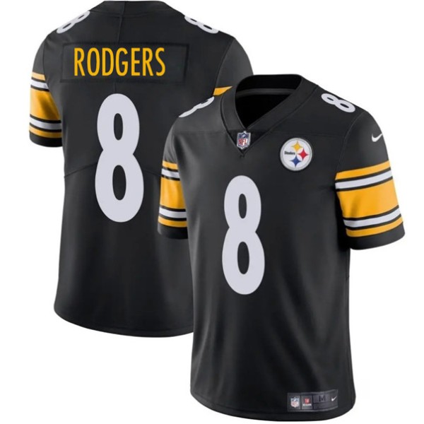 Pittsburgh Steelers #8 Aaron Rodgers Black 2025 Vapor Limited Football Stitched Jersey