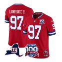 New York Giants #97 Dexter Lawrence II Red 2025 F.U.S.E. 100th Season State Patch Vapor Limited Football Stitched Jersey