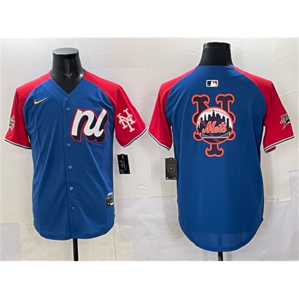National League New York Mets Team Big Logo Blue Red Alternate 2025 All-Star Edition Limited Stitched Jersey