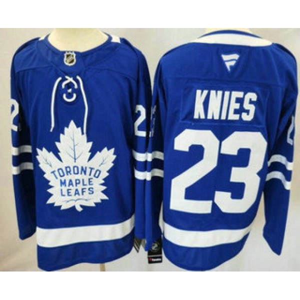 Toronto Maple Leafs #23 Matthew Knies Blue Authentitc Jersey
