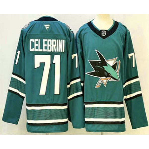 San Jose Sharks #71 Macklin Celebrini Teal Authentic Jersey