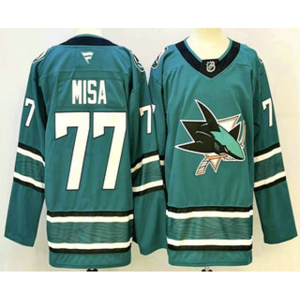 San Jose Sharks #77 Michael Misa Teal Authentic Jersey