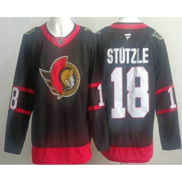 Ottawa Senators #18 Tim Stutzle Black Authentic Jersey
