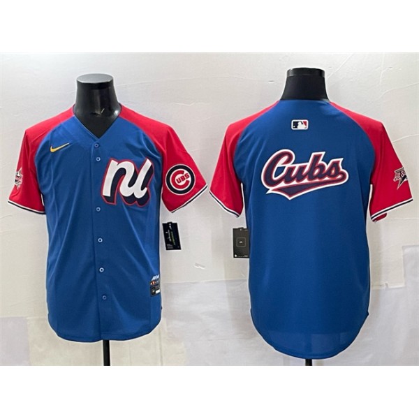National League Chicago Cubs Team Big Logo Blue Red Alternate 2025 All-Star Edition Limited Stitched Jersey