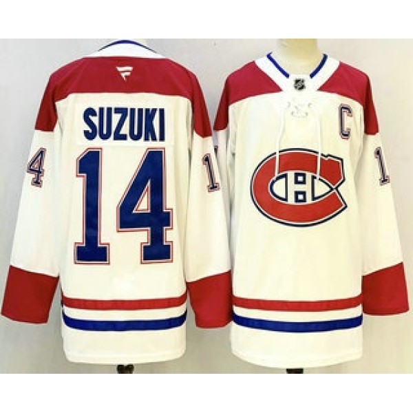 Montreal Canadiens #14 Nick Suzuki White Authentic Jersey